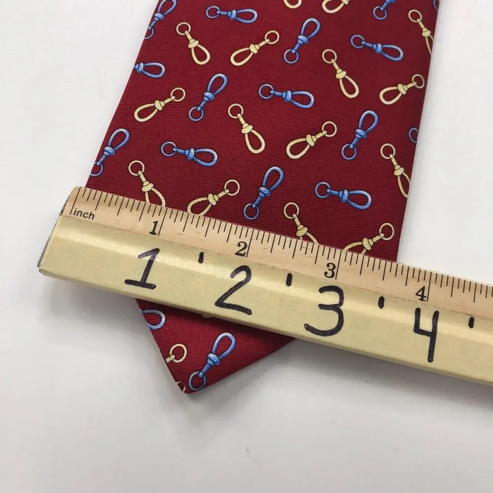 Brooks Brothers 346 Pure Silk Neck Tie Goldlink All Over Print Chain 59